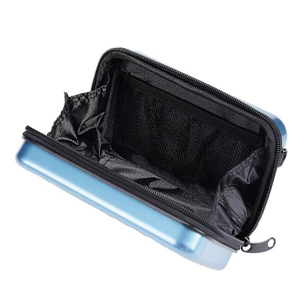 BAELLERY N1203 Mini Resväska Hård Skal Makeup Väska ABS+PC Bärbar Kosmetika Telefon Crossbody Väska Blue
