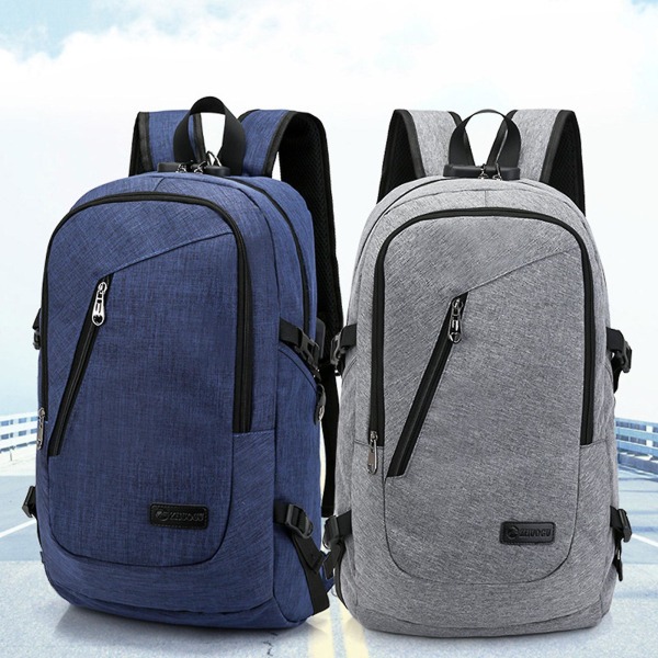 Ny ankomst Resväska Laptop Ryggsäck, Business Anti Stöld Slim Hållbar Laptop Ryggsäck Med Usb Laddningsport blue