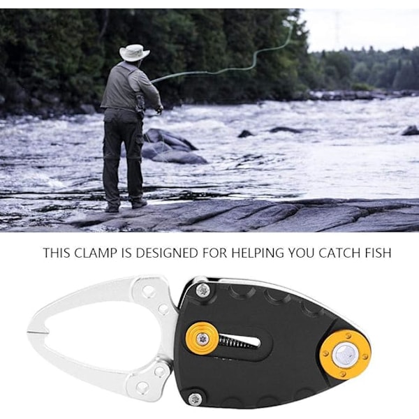 Fiskläppsgripare Lätt Bärbar Aluminiumlegering Fiske Läppgrepp Havssaltvatten Fiskgrepp Klämma Utlösare Kompakt Fisketackelverktyg Tillbehör