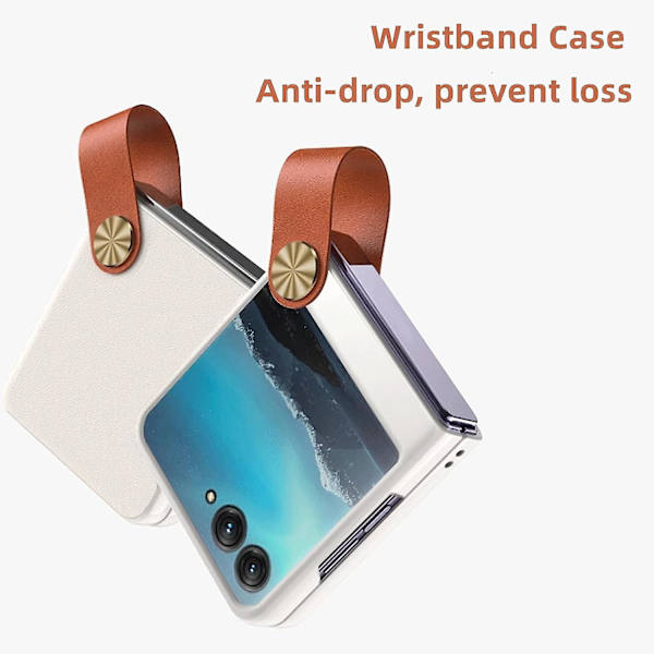 Hand Strap Skyddande Fodral Kompatibel Med Motorola Razr 40 Ultra, För Motorola Razr Plus 2023 Premium Feel Pu Läderfodral White For Motorola razr 40 Ultra