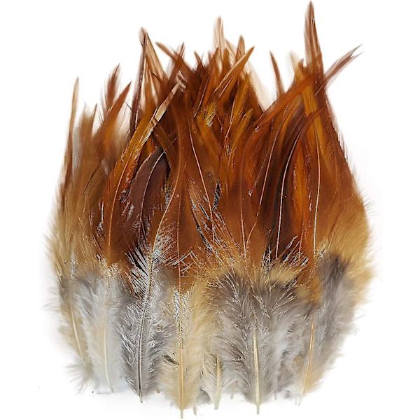 1000 stk. Saddle Hackle Hane Fjer Xixi Brown