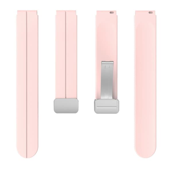 Til Keep B4/Huawei Watch Fit Mini Urrem 16mm Silikone Armbåndsrem, Sølv Foldespænde Pink