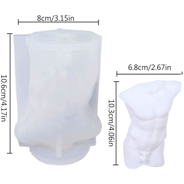 3D Kvinde Mand Torso Lysform, Mandlig Kvindelig Menneskekrop Form Silikoneform Til Lysfremstilling Epoxy Resin Støbning Gips Statue Dekoration DIY Håndværk