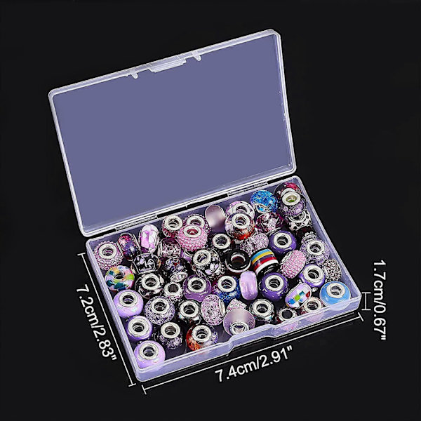 54 st Glaspärlor i Blandade Färger, Stora Hål, Rhinestone Spacer Pärlor för DIY-Hantverk, Armband, Halsband, Smyckestillverkning (Hål: 5 mm)