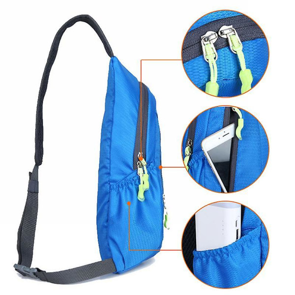 Cykelaxelväska utomhus fritidssportväska lätt polyester crossbodyväska Blue