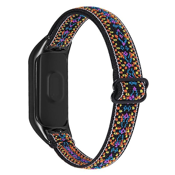 Stretchig nylon anti-scratch justerbar handledsrem för Xiaomi Mi Band 3/4, med svart klockram Style 5