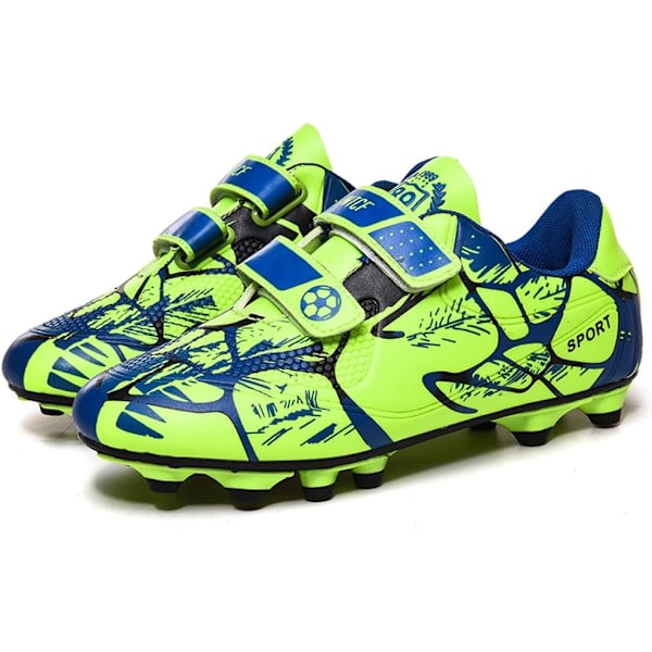 FG/AG Spike Cleats Børnefodboldstøvler Træningssko Drenge Piger Atletik Sportssko Udendørs green EU38