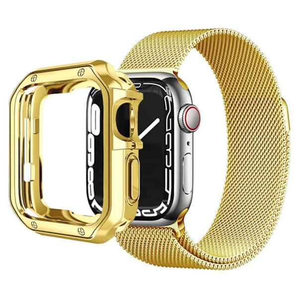 TPU-fodral för Apple Watch Series 7/8 41mm, sportsskydd för klocka med snabb frigöring Gold