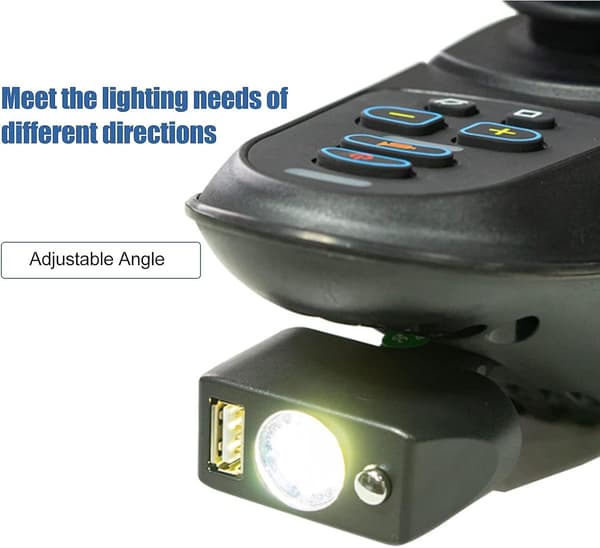LED Elektrisk Kørestolsbelysning Controller USB-opladning Justerbar Vinkel
