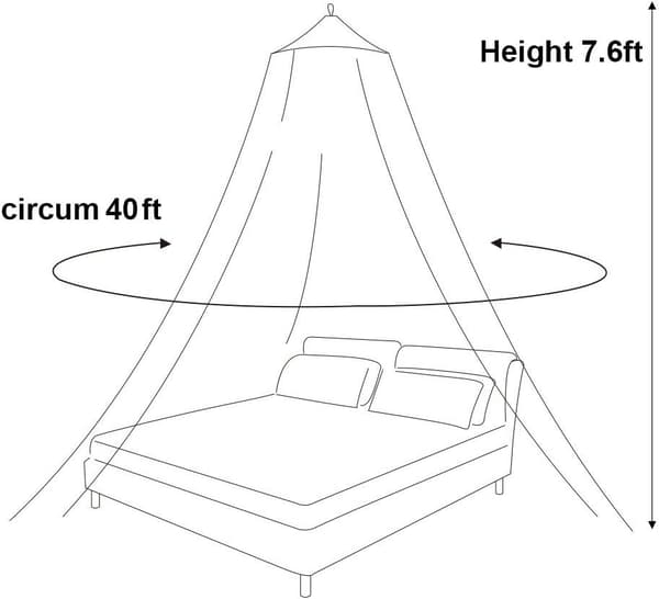 Sengehimmel for enkeltseng til king size-senger (hvit)