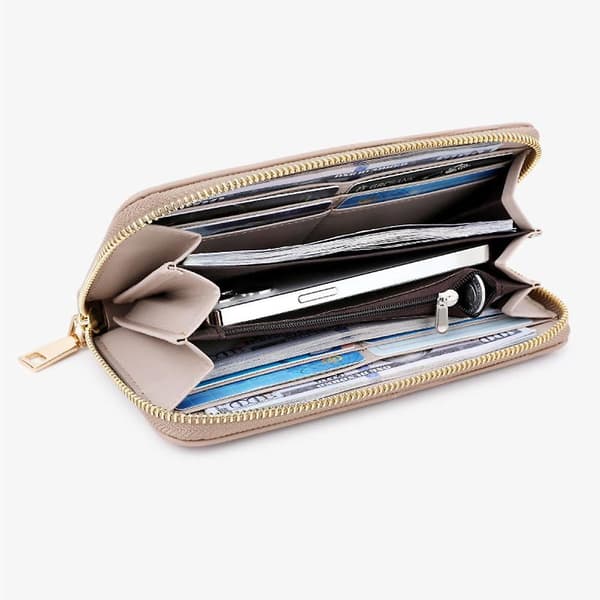 Dam plånbok PU läder kortförvaring mobiltelefon väska clutch väska Pink