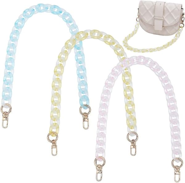 Akryl Handväskrem - 3 st Macaron Färg Transparenta Väskshandtag