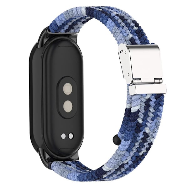 Til Xiaomi Smart Band 8 Flettet Nylon Urrem Justerbart Spænde Elastisk Rem Navy Blue