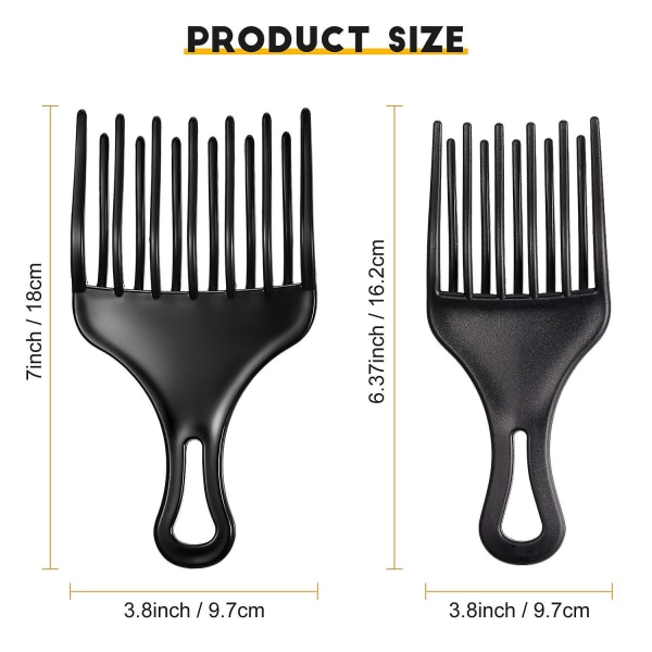 2 Stykker Hår Pick Afro Kam Dobbelt Næve Pick Stor Og Lille Plastik Afro Pick Kam Filtre Ud Paryk Fletning Pick Hår Løfte Kam Hår Styling Værktøj Til Kvinder
