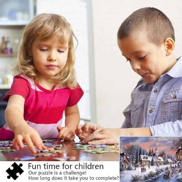 1000 bitar Snöig vinternatt 70 x 50 cm pussel för vuxna pedagogisk spelutmaning leksak 1000 bitar pussel för vuxna barn
