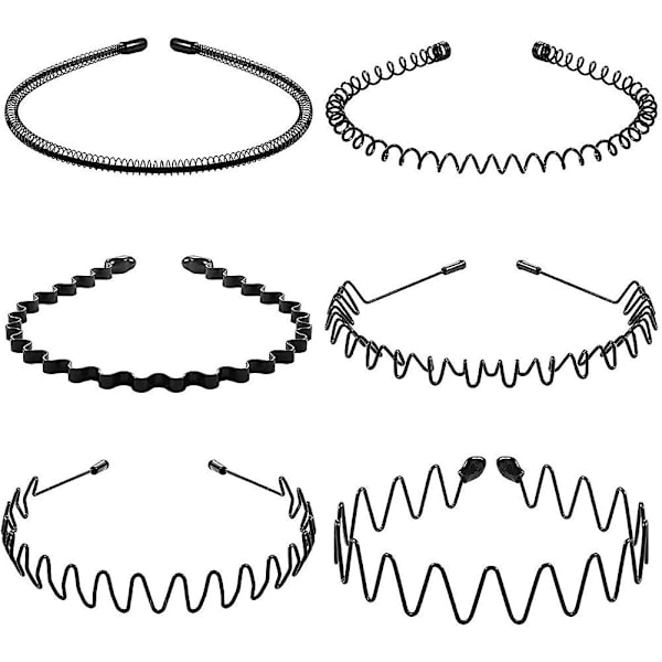 6 st Acsergery present multi-style metallhuvudband flexibla halkfria hår