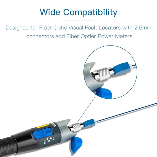 4 st Visual Fault Locator Fiberadapter, Fiberoptisk Koppling, Singlemode 9/125um FC Hane till LC Hona Hybrid Optisk Fiber