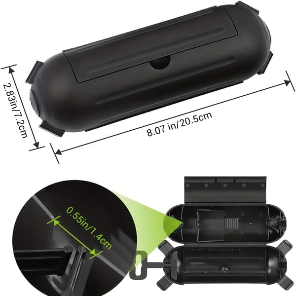 3-pack utomhus förlängningssladdsskydd - Svart/Grön väderbeständig kontaktskyddssäkerhet för utomhus