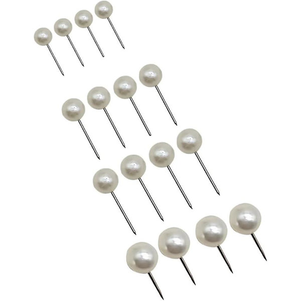 400 st Små Pärlhuvud Push Pins Kartnål Tumspikar Anslagstavla Push Pins Vita Metall Push Pins Dekorativa Hantverk Tumspikar Plast Push Pins