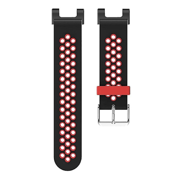 Kaksivärinen 22mm vaihto silikoni kellon ranneke Huami Amazfit T-Rex(Pro)/Ares -kelloon Black  Red