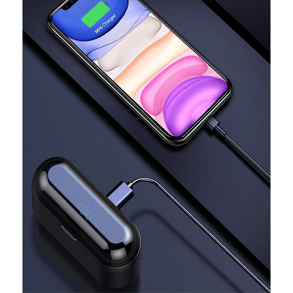Bluetooth-ørepropper, 5.0-ørepropper med ladeetui LED-batteridisplay