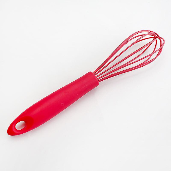 Silikonvisp, tykk rustfri ståltråd inni - Varmebestandige kjøkkenvisper for non-stick kokekar, ballong eggvisp for visping