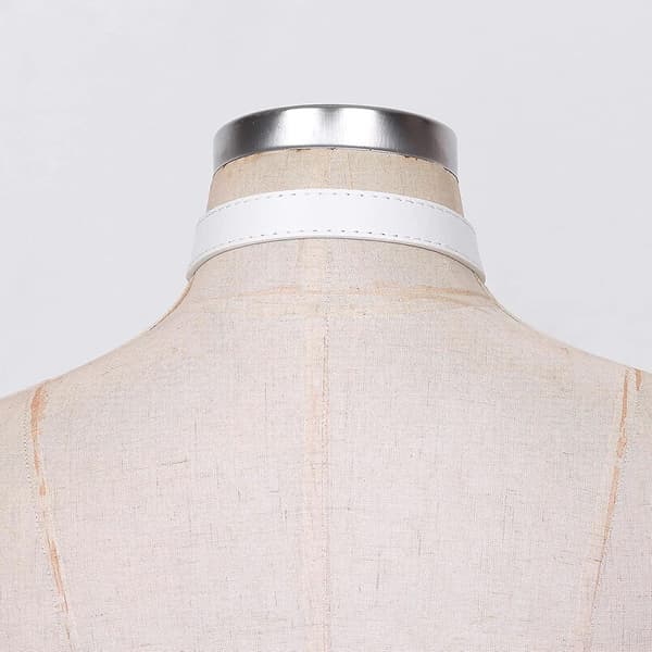 Damhalsband med klocka Justerbart läderbälte Halsband Flickor Mode