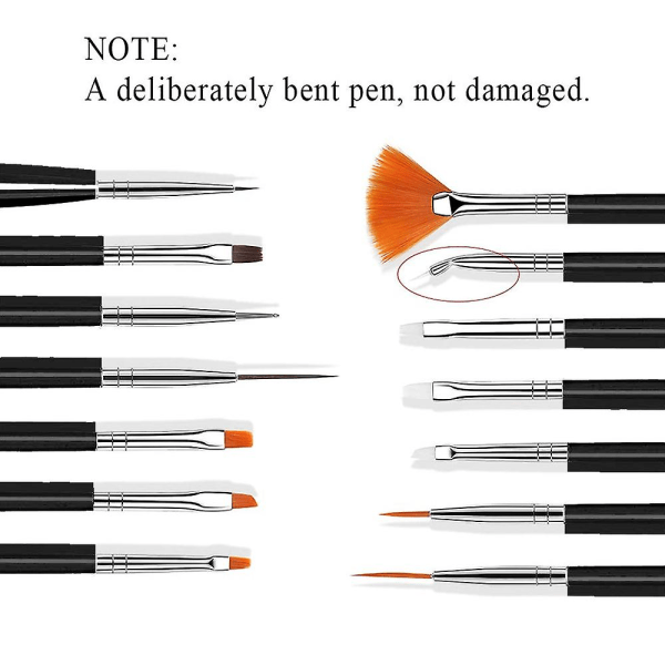 21 st Nail Art Penslar Nail Art Verktyg Set Harts Resin Palett Nail Art Målning black