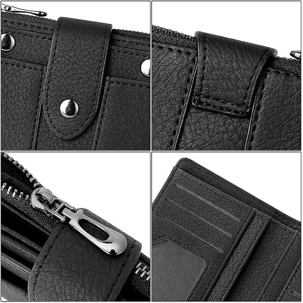 Damepung Lille Læder Bifold Multi Mini Kortholder Organizer Designer
