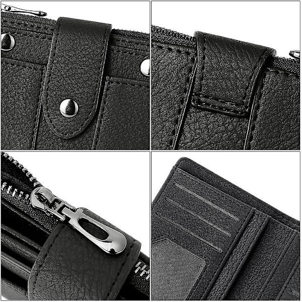 Kvinnlig plånbok liten läder bifold multi mini kortfodral arrangör designer