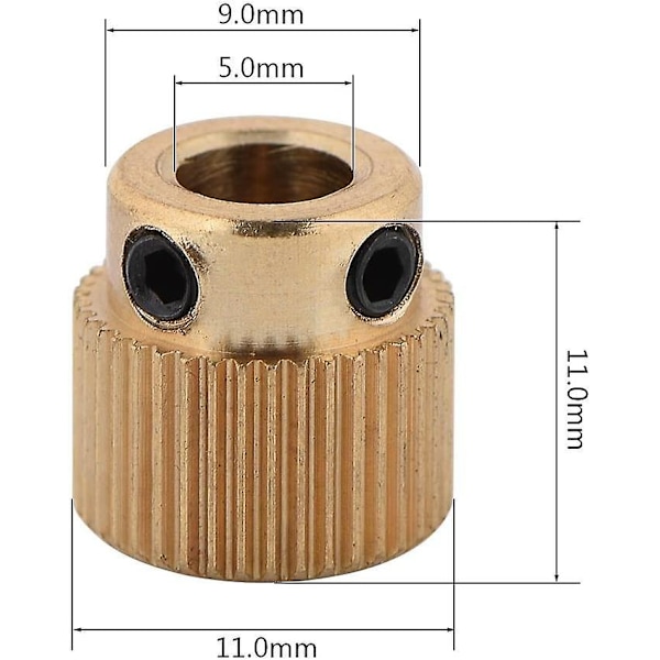10 st delar mässing extruderhjul 40 tänder