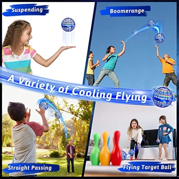 Semai Flygende Ball Leker Hover Ball Kontroller Fly Orb For Barn Voksen Mini Drone Flygende Spinner Ball Med 360 Roterende Rgb Lys Utendørs Innendørs Ufo T Blue