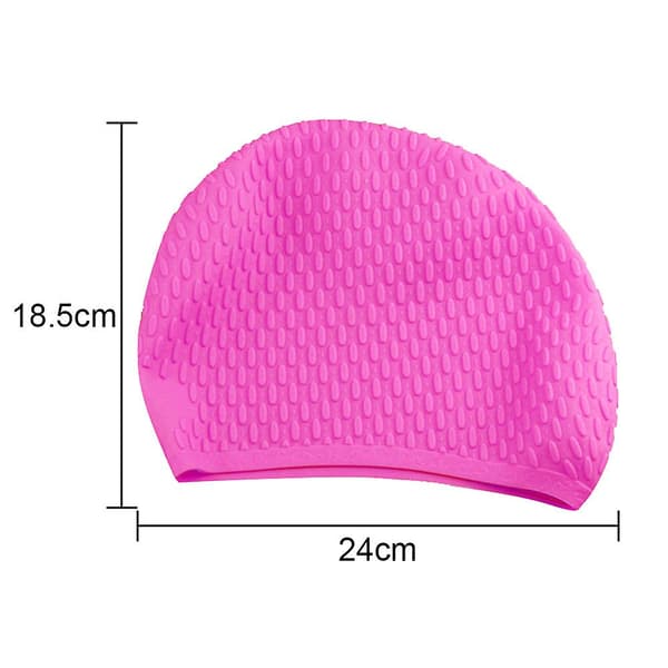 Simningsmössa i silikon, elastisk vattendroppemössa för män och kvinnor Pink