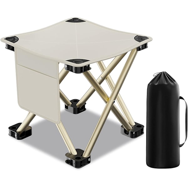 Campingkrakk. Oppgradert 33 cm bærbar sammenleggbar krakk. Lett krakk ideell for voksne, fiske, utendørs gåturer, strandpikniker. Tåler opptil 204 kg ( White