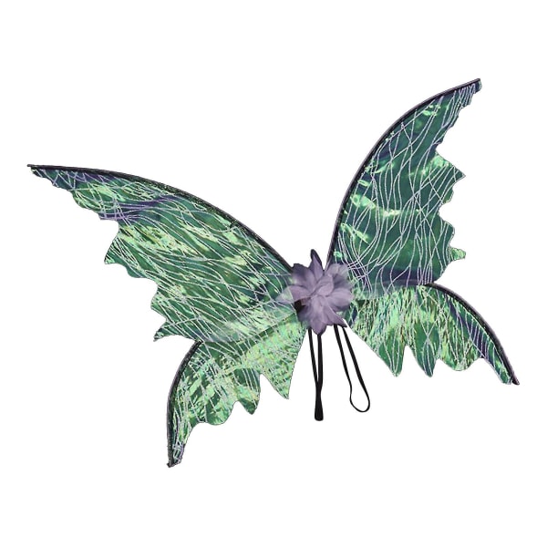 Ny Fairy Wings Cosplay kostym rekvisita Justerbar Färgglad Diy Sparkling Sheer Black