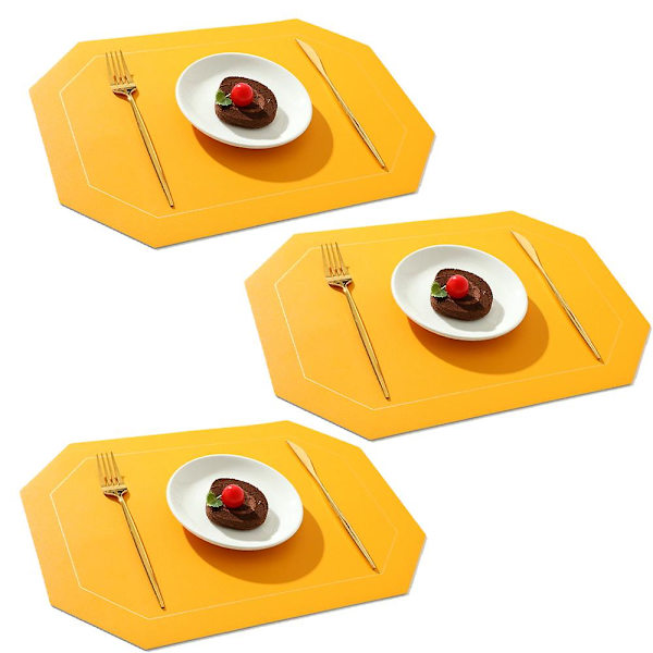 Tvättade inomhus/utomhus platsmattor för matbord Hållbara bordsmattor yellow