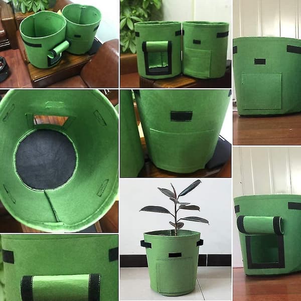 Planteringsväska 4 stycken andningsbara planteringsväskor 10 gallon planteringsväskor växande Green
