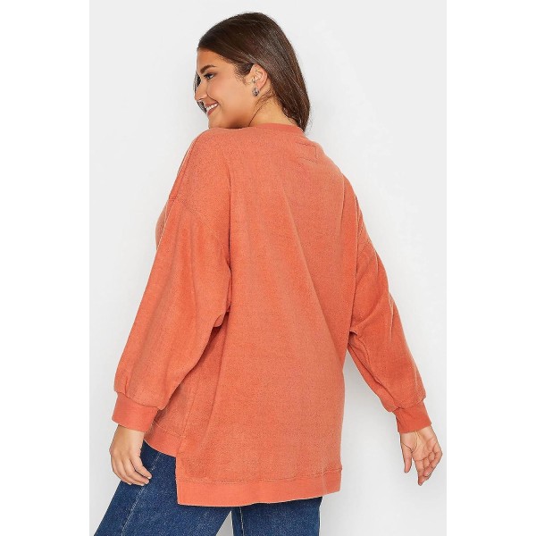 Mocha brun fleece sweatshirt för kvinnor plus size curve