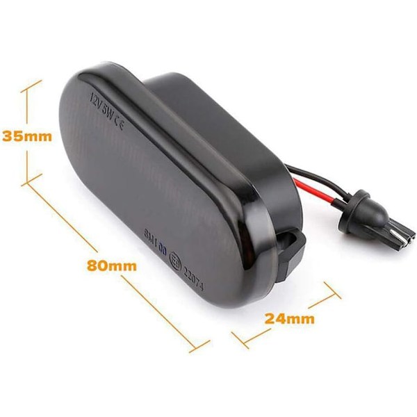 Blinklys, 1 par dynamiske sideblinklys flytende sidemarkeringslys erstatning for V-W T5