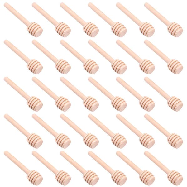 30 stk Mini Trehonning-Dippepinner, 3 tommer Servering for Honningkrukke, Drypp Honning