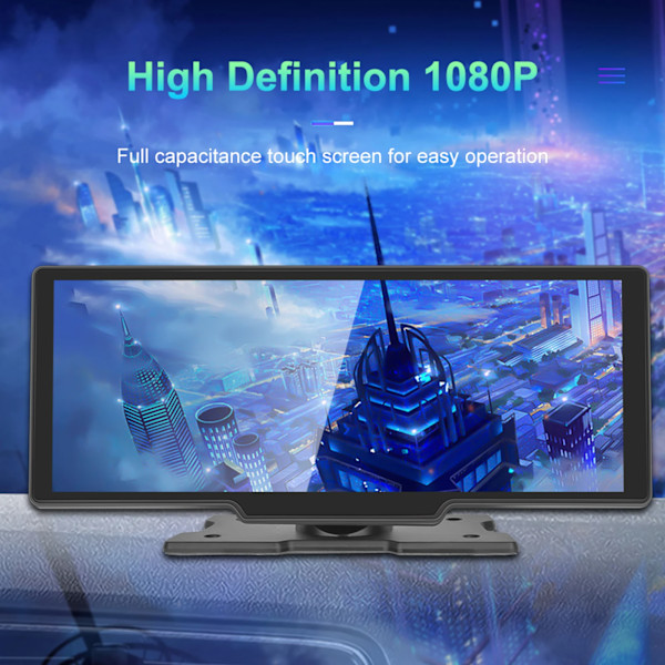 2023 Ny 10,26 tommer Dash Cam Smart Bilafspiller Stemmestyring DVR BT FM Spejl Monitor Carplay Android