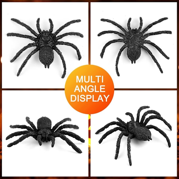 60 kpl Suuria Realistisia Muovihämähäkkejä Halloween Realistisia Muovihämähäkkileluja Väärennetty Hämähäkki Väärennetty Hämähäkkikepponen Vitsileluja Halloween-koristeluun
