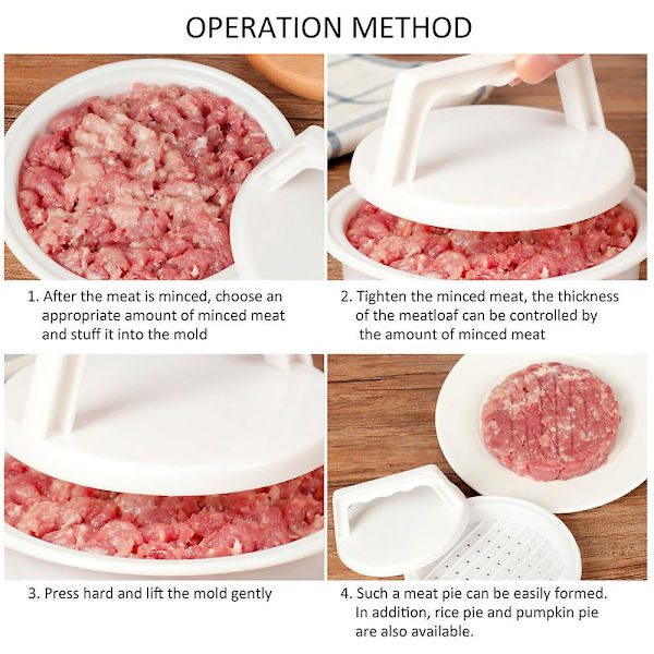Plastpress för hamburgare - Multifunktionell form för köttpuckar, perfekt för picknick och grillfester