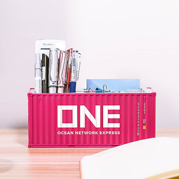 20ft Mini Skibscontainer Model Legetøj Cargo Container Maritimo Die-Cast Container Skibsboks Penholder Kontorgaver Tilpasset Logo ONE-R 30 Pen holder