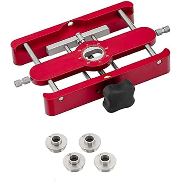 Perezy Precision Mortising Jig och Löst Tappförband 2 i 1 Stållokaliseringsdorn Doweling Jig Connector Fästelement Träbearbetningsverktyg Röd