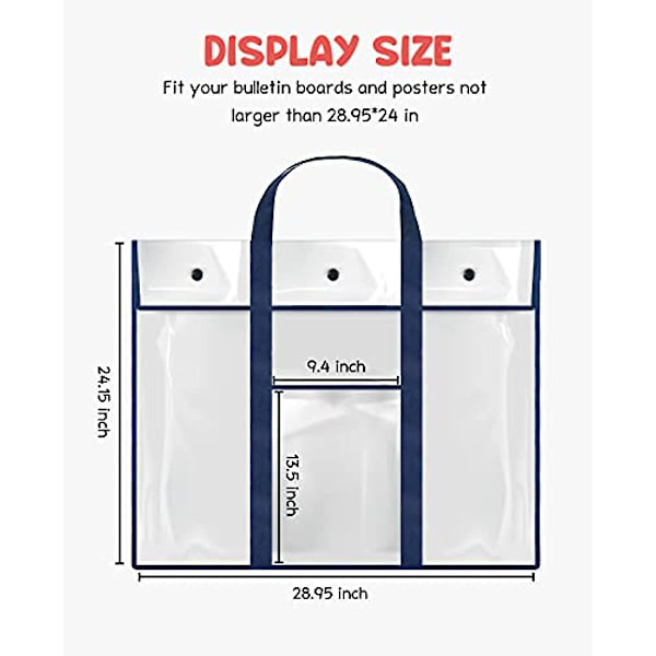 Gamenote 2-pack stor väska för stora affischer (315255) Bulletin Board Holder Art Portfolio Container för lärare Klassrumsorganisation 2