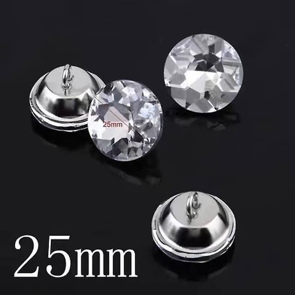 50 stk. 25 mm krystal knapper til sofa polstring, transparent rhinestone til møbel tilbehør til sofa og seng dekoration med