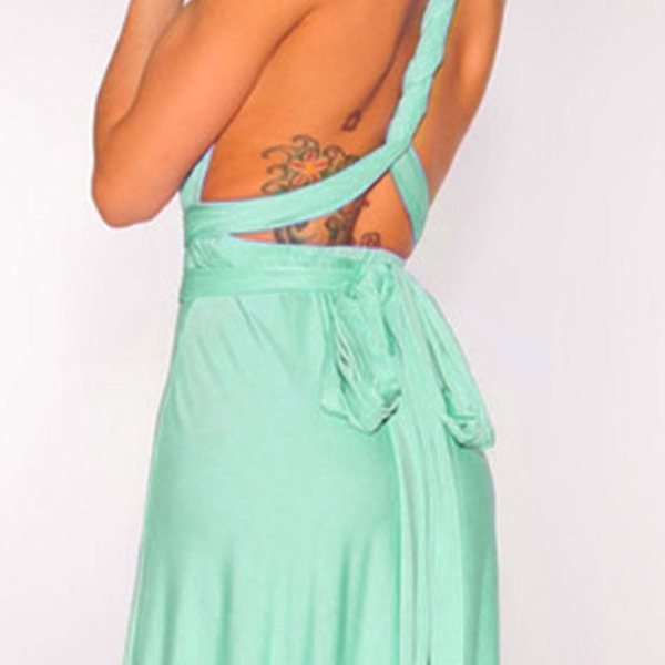 Nye Chiffon Brudepikekjoler Ballkjole Bryllup Rynket Formell Selskapskjole For Kvinner Aqua blue L