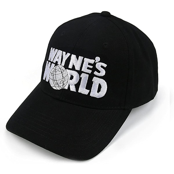 Basebollkeps, Wayne's World broderad, Unisex vuxen casual keps - Svart