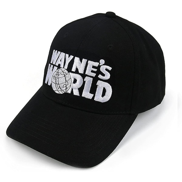 Cap, Wayne's World Broderad, Unisex Vuxen Casual Cap - Svart